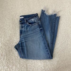 Willow & Root high rise medium/light wash straight jeans